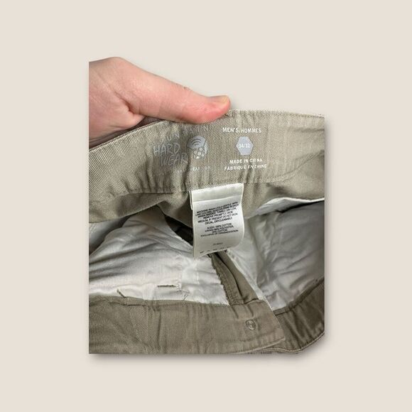 Mountain Hardwear Pants Mens 34x32 Beige Chino Belted Straight Relax Outdoors - Picture 5 of 6